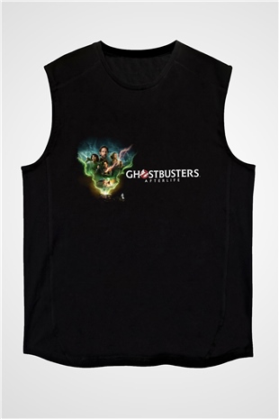 Unisex Hayalet Avcıları Öteki Dünya (Ghostbusters Afterlife) Baskılı Siyah Kolsuz Tshirt