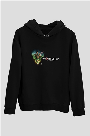 Unisex Hayalet Avcıları Öteki Dünya (Ghostbusters Afterlife) Baskılı Siyah Kapüşonlu Sweatshirt
