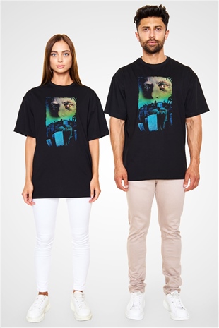 Unisex Hayvan Mezarlığı (Pet Sematary) Baskılı Siyah Oversize Tişört