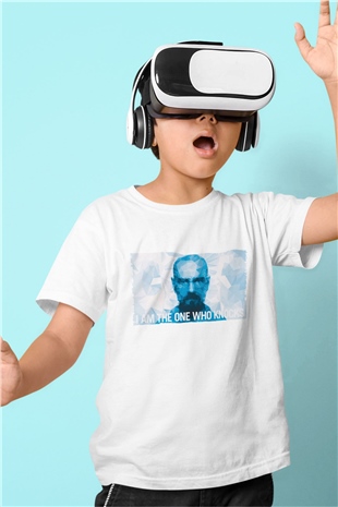 Unisex Heisenberg - Breaking Bad Baskılı Beyaz Çocuk Tişört