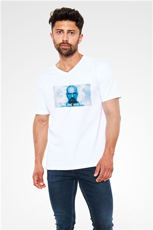 Unisex Heisenberg - Breaking Bad Baskılı Beyaz V Yaka Tişört