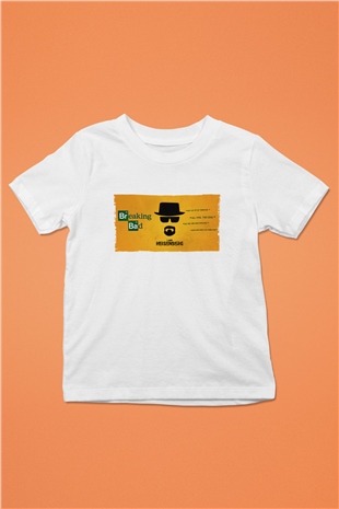 Unisex Heisenberg - Breaking Bad Baskılı Beyaz Çocuk Tshirt
