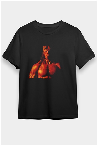 Hellboy Baskılı Siyah T-Shirt