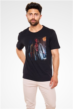Hellboy Baskılı Siyah Tişört