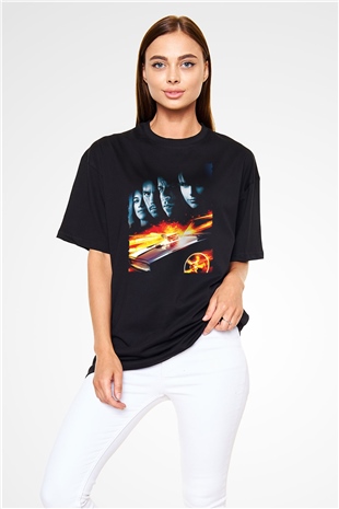 Unisex Hızlı ve Öfkeli 5 Rio Soygunu (Fast Five) Baskılı Siyah Oversize Tshirt