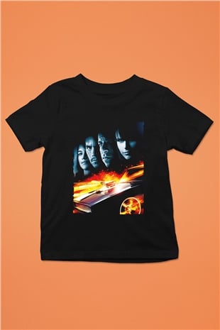 Unisex Hızlı ve Öfkeli 5 Rio Soygunu (Fast Five) Baskılı Siyah Çocuk Tshirt