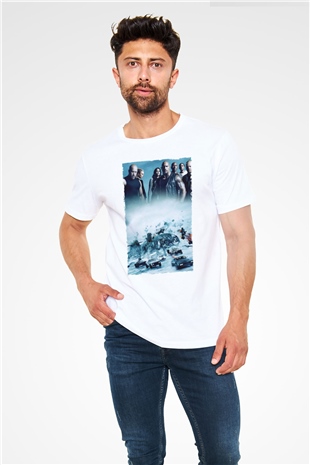 Hızlı ve Öfkeli 8 (The Fate of the Furious) Baskılı Beyaz Tshirt
