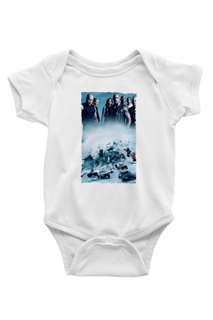 Unisex Hızlı ve Öfkeli 8 (The Fate of the Furious) Baskılı Bebek Body - Zıbın