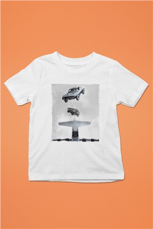 Unisex Hızlı ve Öfkeli Baskılı Beyaz Çocuk Tshirt