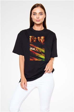 Unisex Hızlı ve Öfkeli (Fast & Furious) Baskılı Siyah Unisex Oversize Tişört