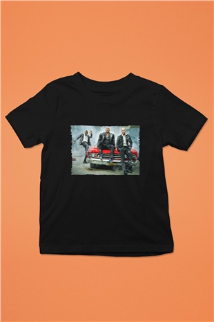 Unisex Hızlı ve Öfkeli Hobbs ve Shaw (Hobbs & Shaw) Baskılı Siyah Çocuk T-Shirt