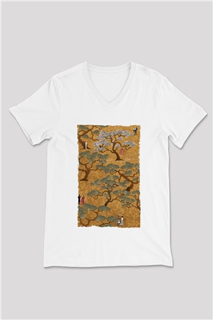 Unisex Hizmetçi (The Handmaiden) Baskılı Beyaz V Yaka Tshirt