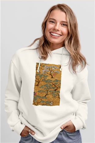 Unisex Hizmetçi (The Handmaiden) Baskılı Beyaz Kapüşonlu Sweatshirt