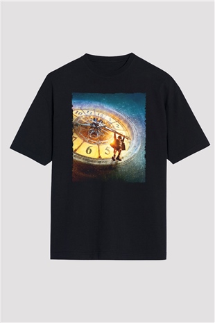 Unisex Hugo Baskılı Siyah Oversize Tshirt
