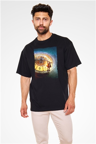 Unisex Hugo Baskılı Siyah Oversize Tshirt