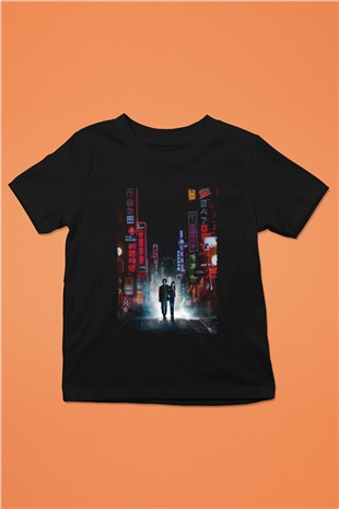 Unisex İhtiyar Delikanlı (Oldboy) Baskılı Siyah Çocuk Tişört