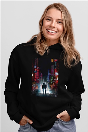 Unisex İhtiyar Delikanlı (Oldboy) Baskılı Siyah Kapüşonlu Sweatshirt