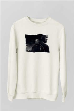 Unisex İkizler Projesi (Gemini Man) Baskılı Beyaz Sweatshirt