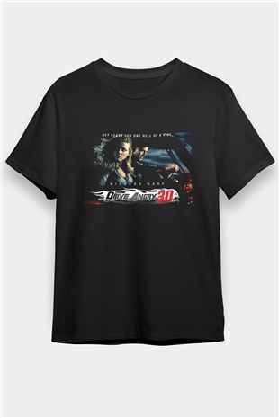 İntikam Yolu (Drive Angry) Baskılı Siyah T-shirt