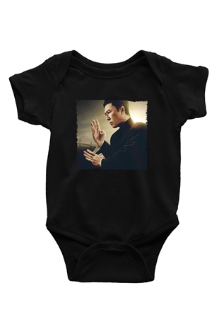 Unisex Ip Man Baskılı Siyah Bebek Body - Zıbın