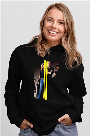 Unisex İtalyan İşi (The Italian Job) Baskılı Siyah Kapüşonlu Sweatshirt