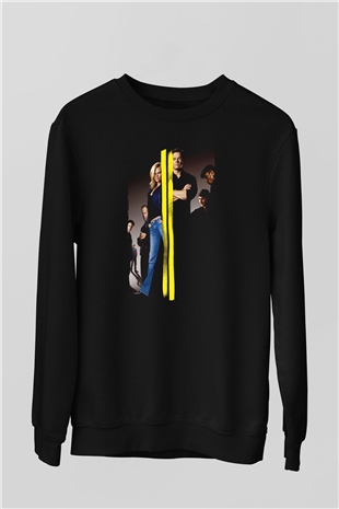Unisex İtalyan İşi (The Italian Job) Baskılı Siyah Sweatshirt
