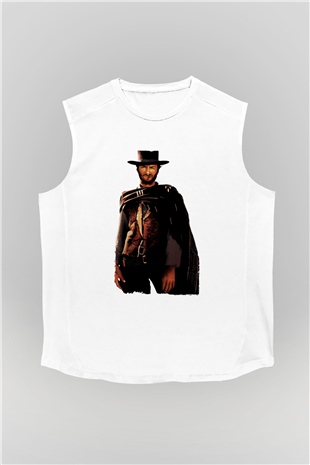 Unisex İyi, Kötü ve Çirkin (The Good, the Bad and the Ugly) Baskılı Beyaz Kolsuz Tshirt