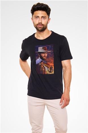 İyi, Kötü ve Çirkin (The Good, the Bad and the Ugly) Baskılı Siyah T-Shirt