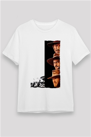 İyi, Kötü ve Çirkin (The Good, the Bad and the Ugly) Baskılı Beyaz T-shirt