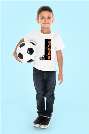 Unisex İyi, Kötü ve Çirkin (The Good, the Bad and the Ugly) Baskılı Beyaz Çocuk Tshirt