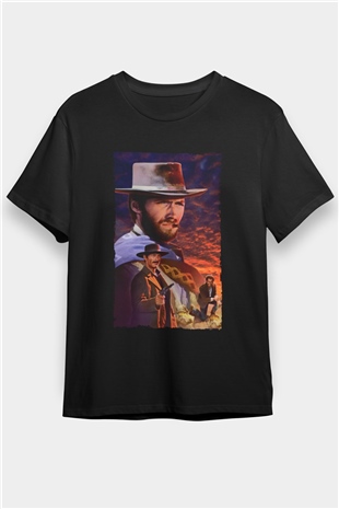 İyi, Kötü ve Çirkin (The Good, the Bad and the Ugly) Baskılı Siyah T-Shirt