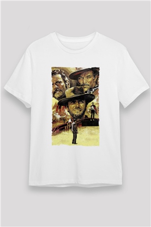 İyi, Kötü ve Çirkin (The Good, the Bad and the Ugly) Baskılı Beyaz Tişört