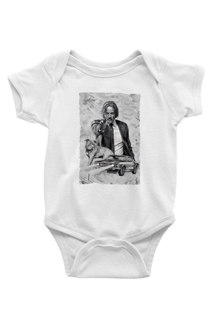 Unisex John Wick Baskılı Bebek Body - Zıbın