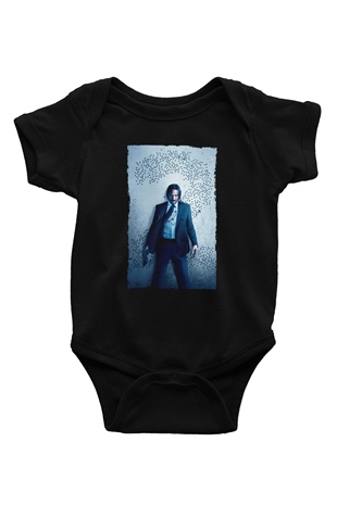 Unisex John Wick Baskılı Siyah Çocuk Unisex T-Shirt