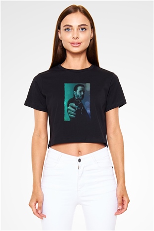 Unisex John Wick Baskılı Siyah Crop Top Tshirt
