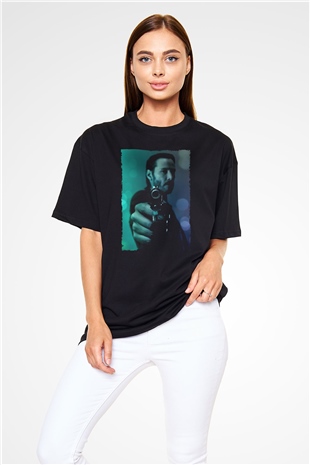 Unisex John Wick Baskılı Siyah Oversize Tshirt