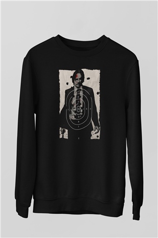 Unisex John Wick Baskılı Siyah Unisex Sweatshirt