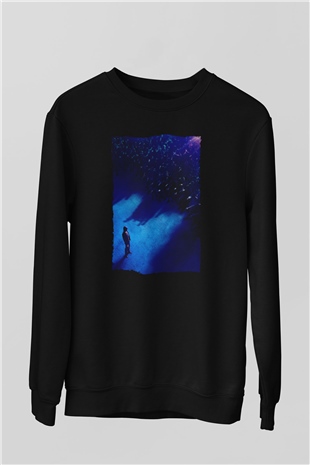 Unisex John Wick Serisi (John Wick) Baskılı Siyah Sweatshirt
