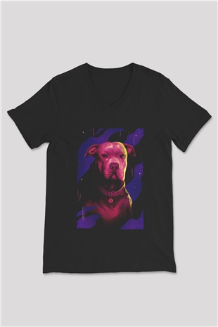 Unisex John Wick Serisi (John Wick) Baskılı Siyah Unisex V Yaka T-shirt