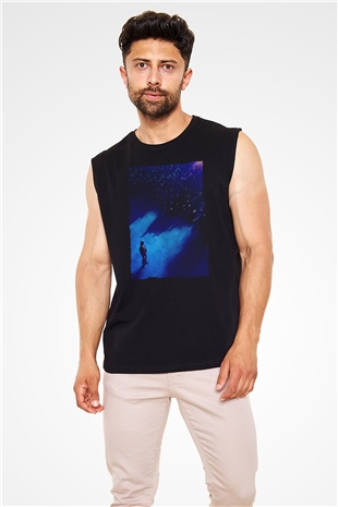 Unisex John Wick Serisi (John Wick) Baskılı Siyah Kolsuz Tişört