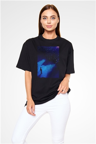 Unisex John Wick Serisi (John Wick) Baskılı Siyah Oversize Tişört