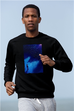 Unisex John Wick Serisi (John Wick) Baskılı Siyah Sweatshirt