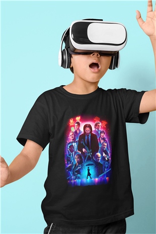 Unisex John Wick Serisi (John Wick) Baskılı Siyah Çocuk Tshirt