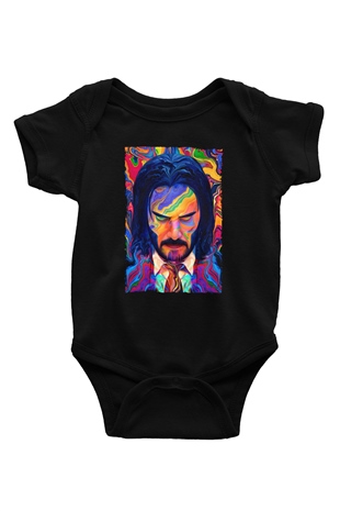 Unisex John Wick Serisi (John Wick) Baskılı Siyah Bebek Body - Zıbın