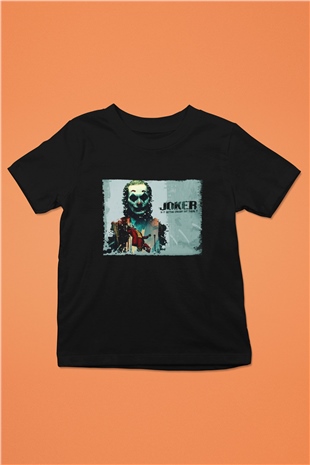 Unisex Joker Baskılı Siyah Çocuk Tshirt