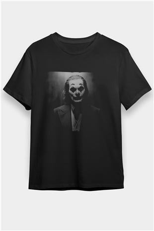 Joker Baskılı Siyah Tişört