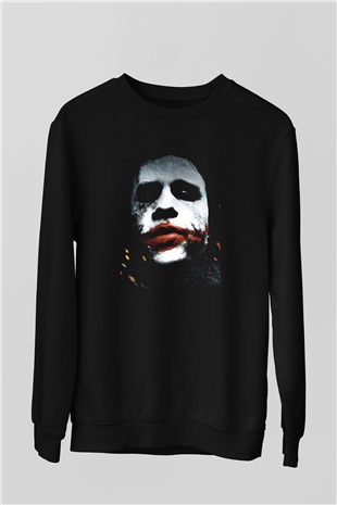Unisex Joker Baskılı Siyah Unisex Sweatshirt