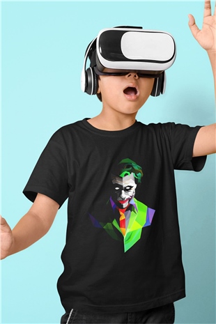 Unisex Joker Siyah Çocuk Unisex Tişört