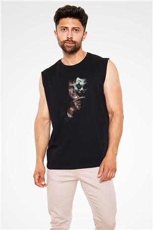 Unisex Joker Siyah Kolsuz Tişört
