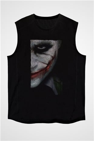 Unisex Joker Siyah Unisex Kolsuz T-shirt